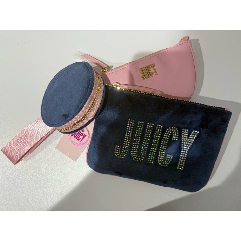 Juicy Couture Mini Me Beach 3 Peice‎ Pouch NWT  Y2K P